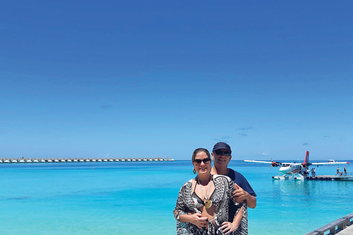 Kelly Barreto e o marido Marcelo Nogueira costumam viajar sozinhos, com os filhos e amigos. Seus destinos preferidos são praias paradisíacas