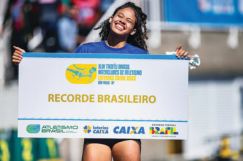 A atleta macaense derrubou marca que durou 20 anos e é a nova recordistabrasileira e sul-americana sub-18 nos 100m no Troféu Brasil