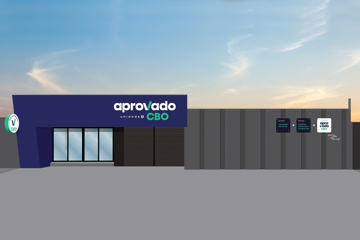 Simulação da futura fachada do Aprovado CBO, na unidade da Imbetiba