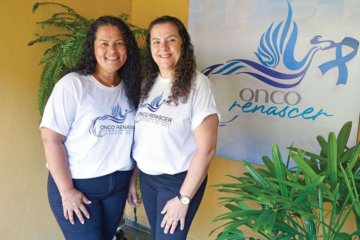 ONG Onco Renascer foi criada em 2021. À frente da instituição está a presidente e fundadora Heloisa Sabino (à direita) e a diretora Edileia Vilas Boas. (Foto Alle Tavares)
